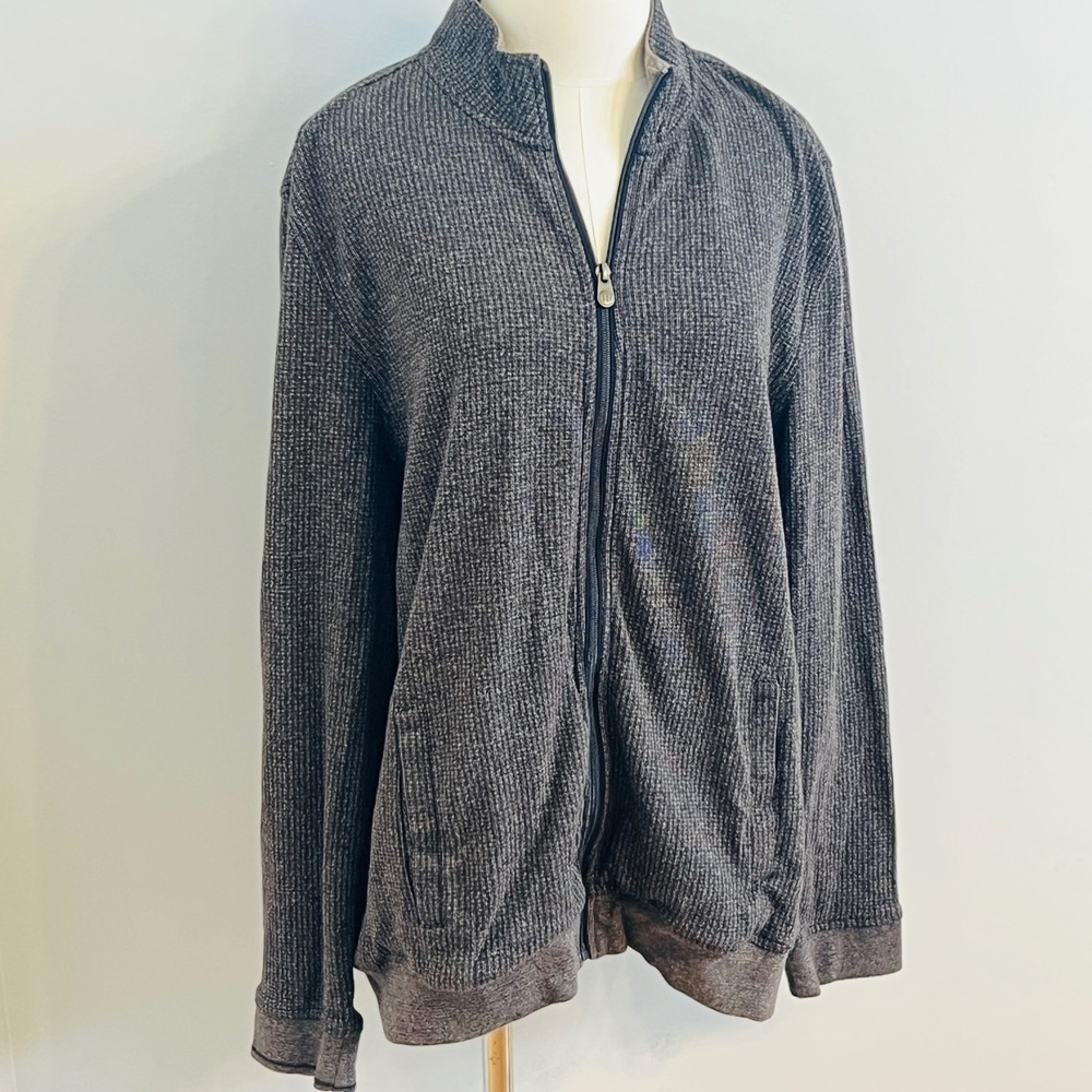 Jos. A. Bank Reserve Mens Brown Full Zip Cotton Sweater Jacket Size Large